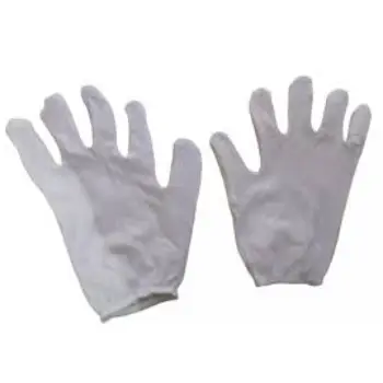 Single Layer White Hosiery Hand Gloves 